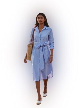 J.Crew Exclusively Net-A-Porter Chambray Shirt Dress Size 12 - 100% Cotton